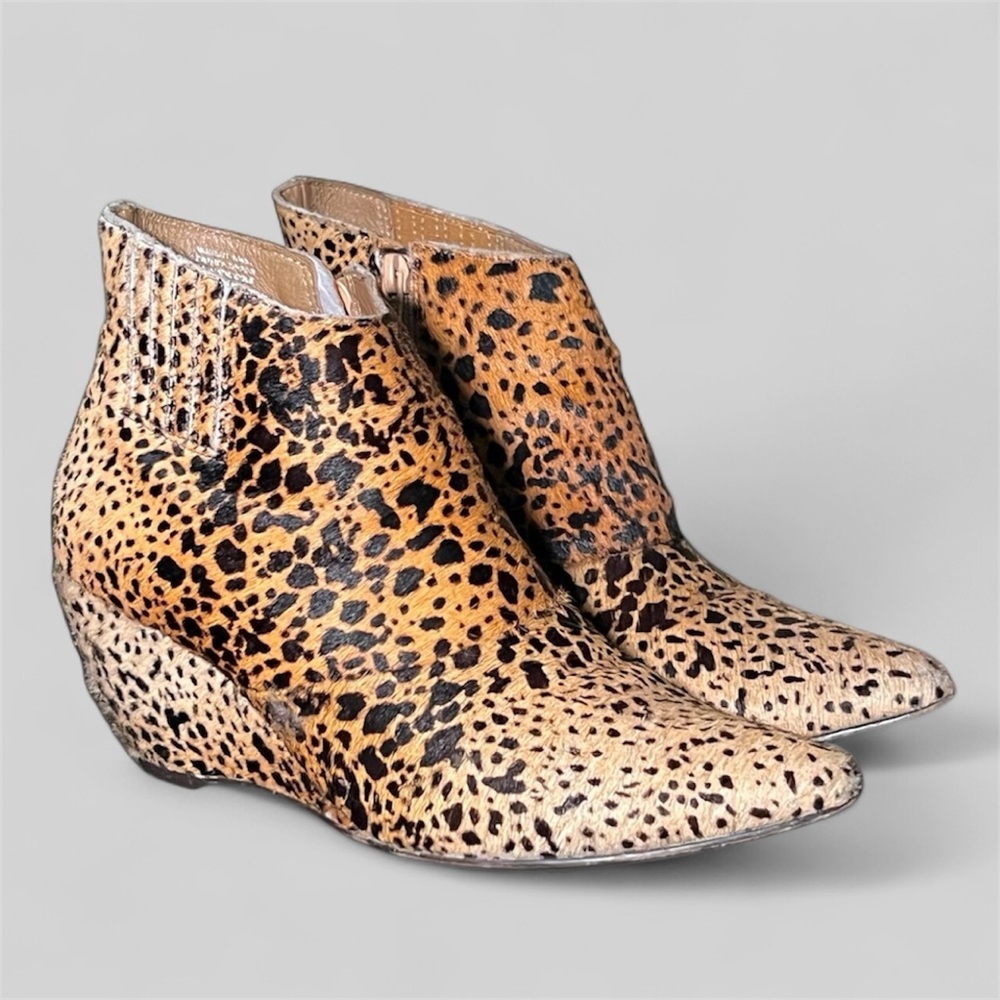 Matisse Nugent Ombré Leopard Print Calf Hair Leather Wedge Bootie